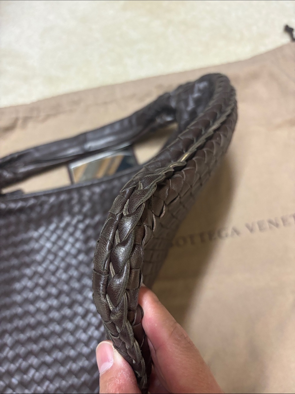 Bottega Veneta Dark Brown Intrecciato Leather Hobo Bag - Picture 3 of 14